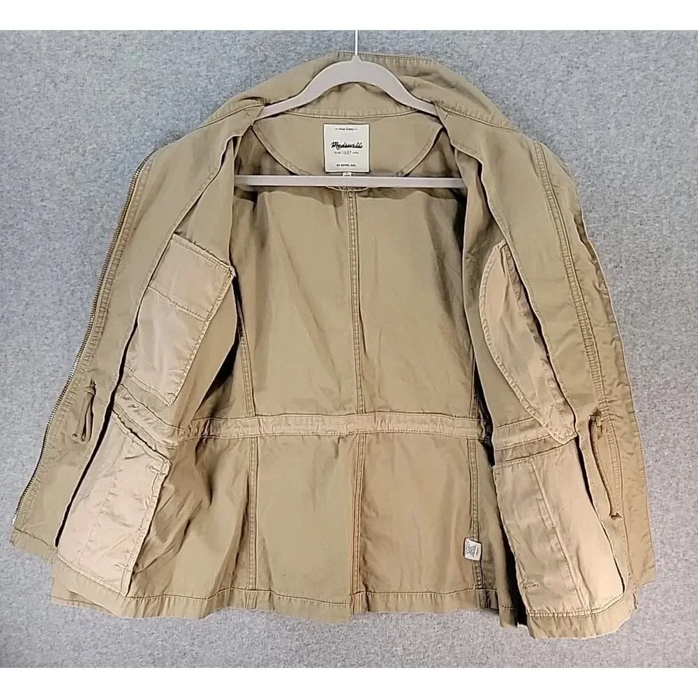 MADEWELL‎ Fleet Utility Jacket Khaki Women's Size Large Neutral Chore Full Zip